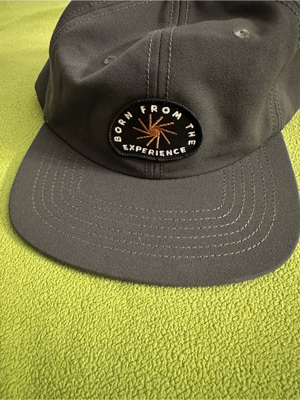 Prana Charcoal Patch Cap with Brown Accent
